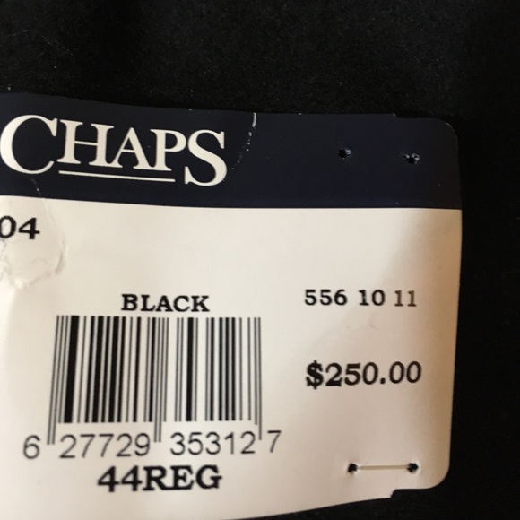 Chaps Black Wool Pea Coat Mens - Picture 8 of 8